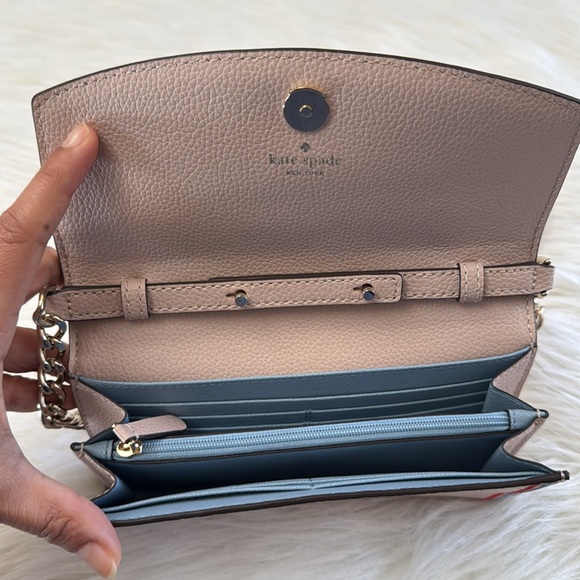 Kate Spade New York Eva Embroidered Wallet On A Change Clutch Crossbody Purse - Picture 10 of 16